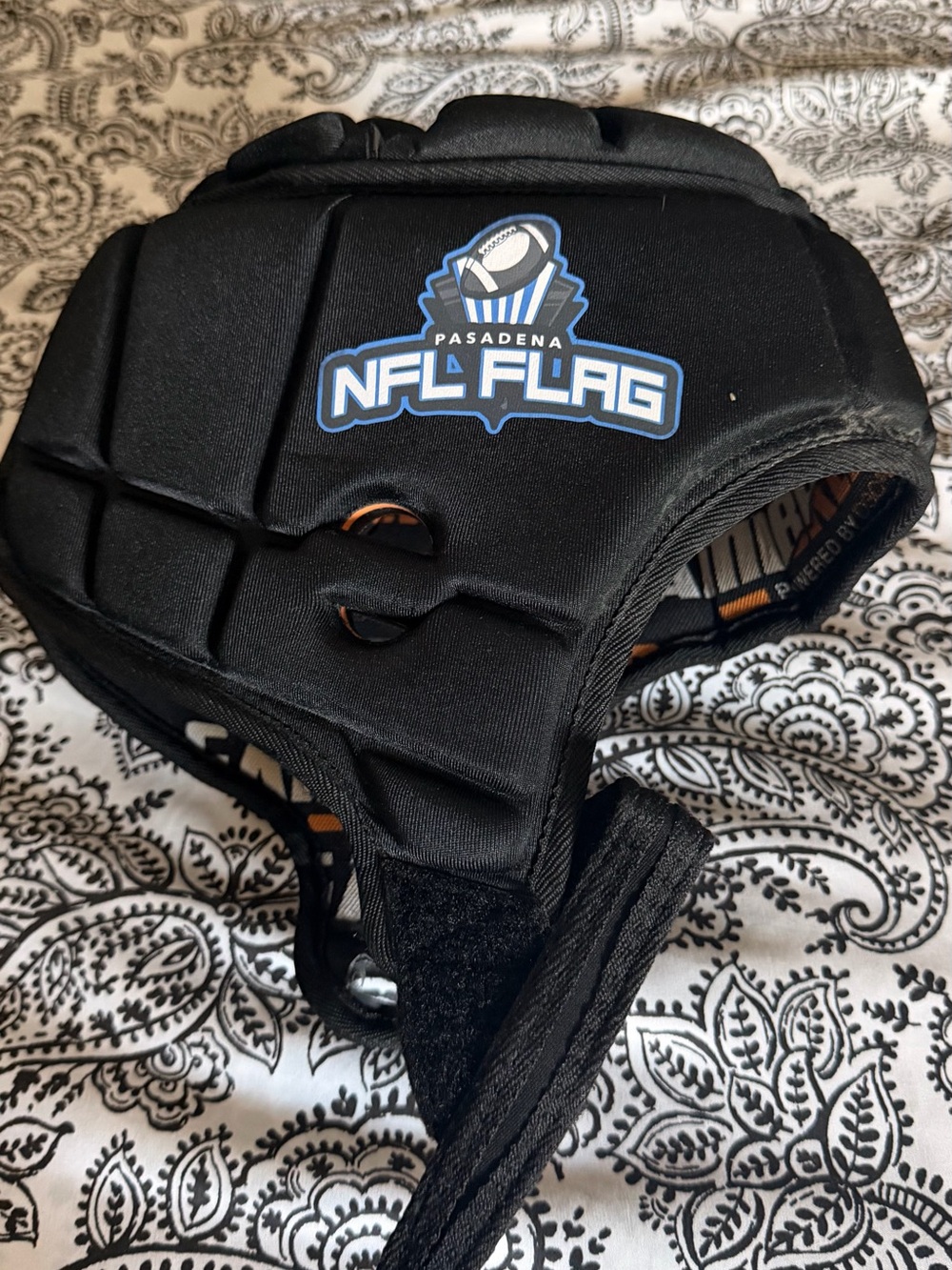 NFL Flag Pasadena Black Protective Headgear with Blue Logo
